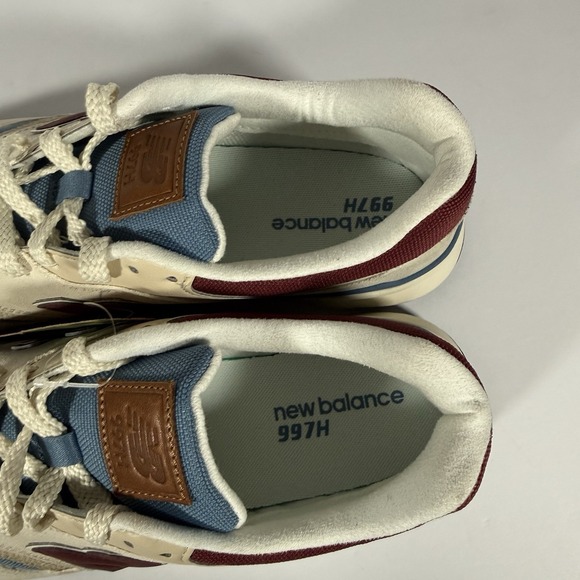 New Balance 997H Men's 9 / Women's 10.5 Cream Blue Maroon CM997HNL New No Box - Picture 5 of 10